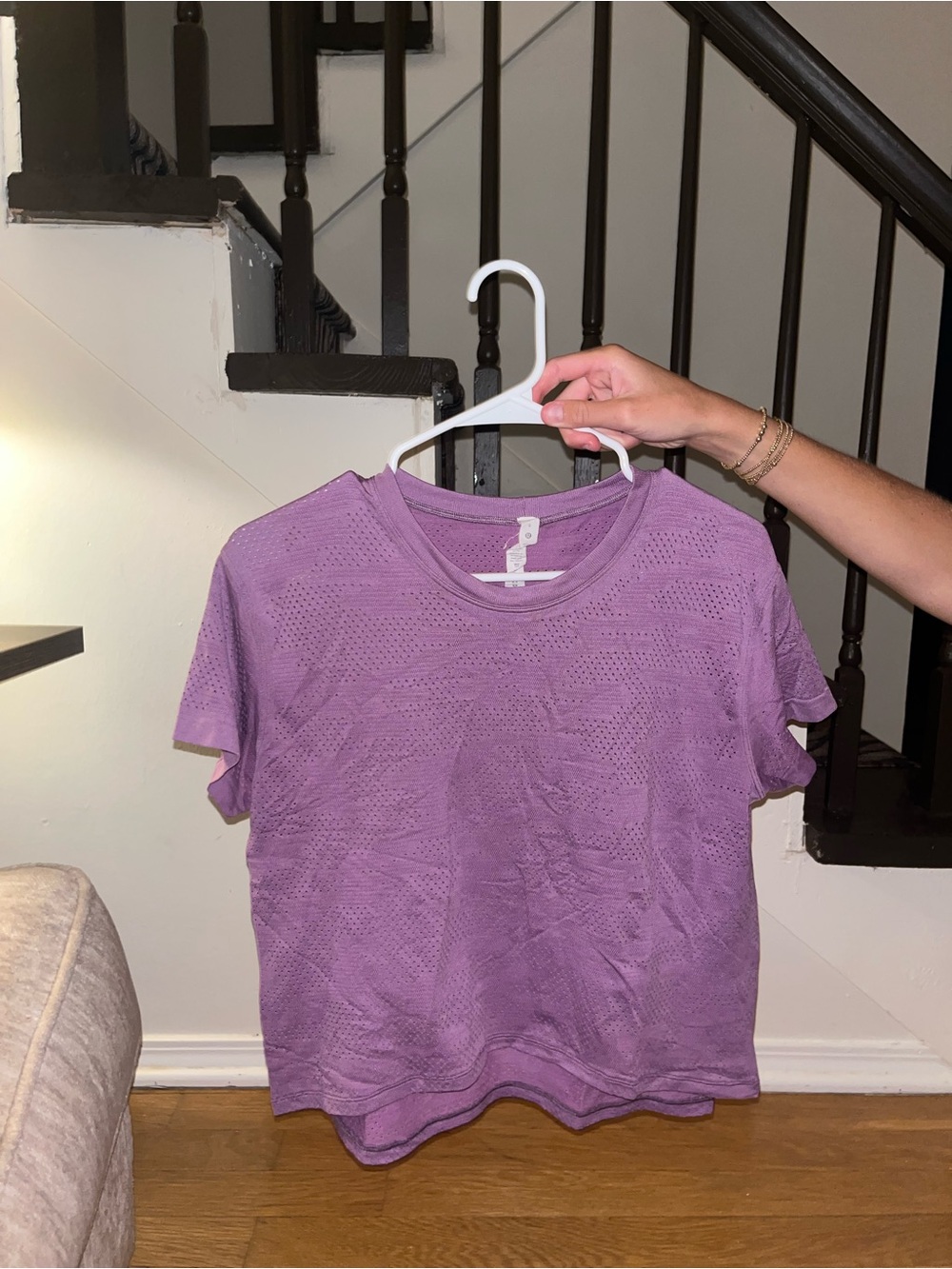 lululemon athletica Lavender Short Sleeve Knit Tee